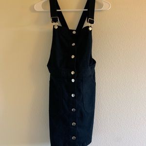 H&M black jean overall short dress